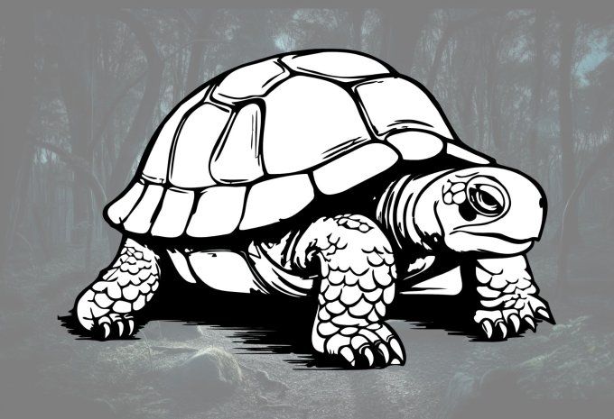 Sticker Tortue de terre | Autocollant Réaliste Animal